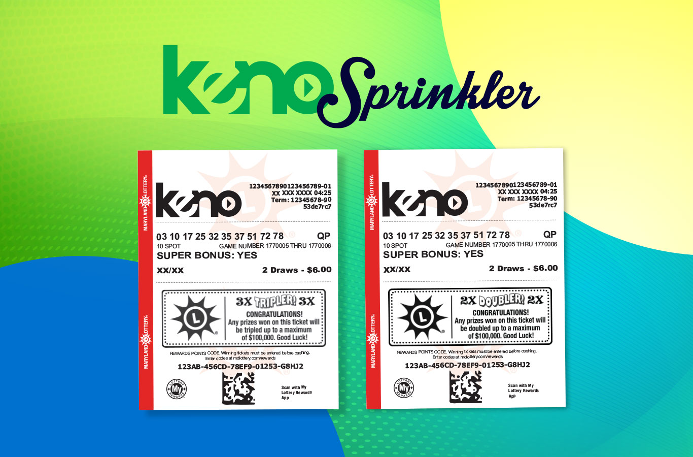 Keno Sprinkler EXTRA gives you four extra chances to win!