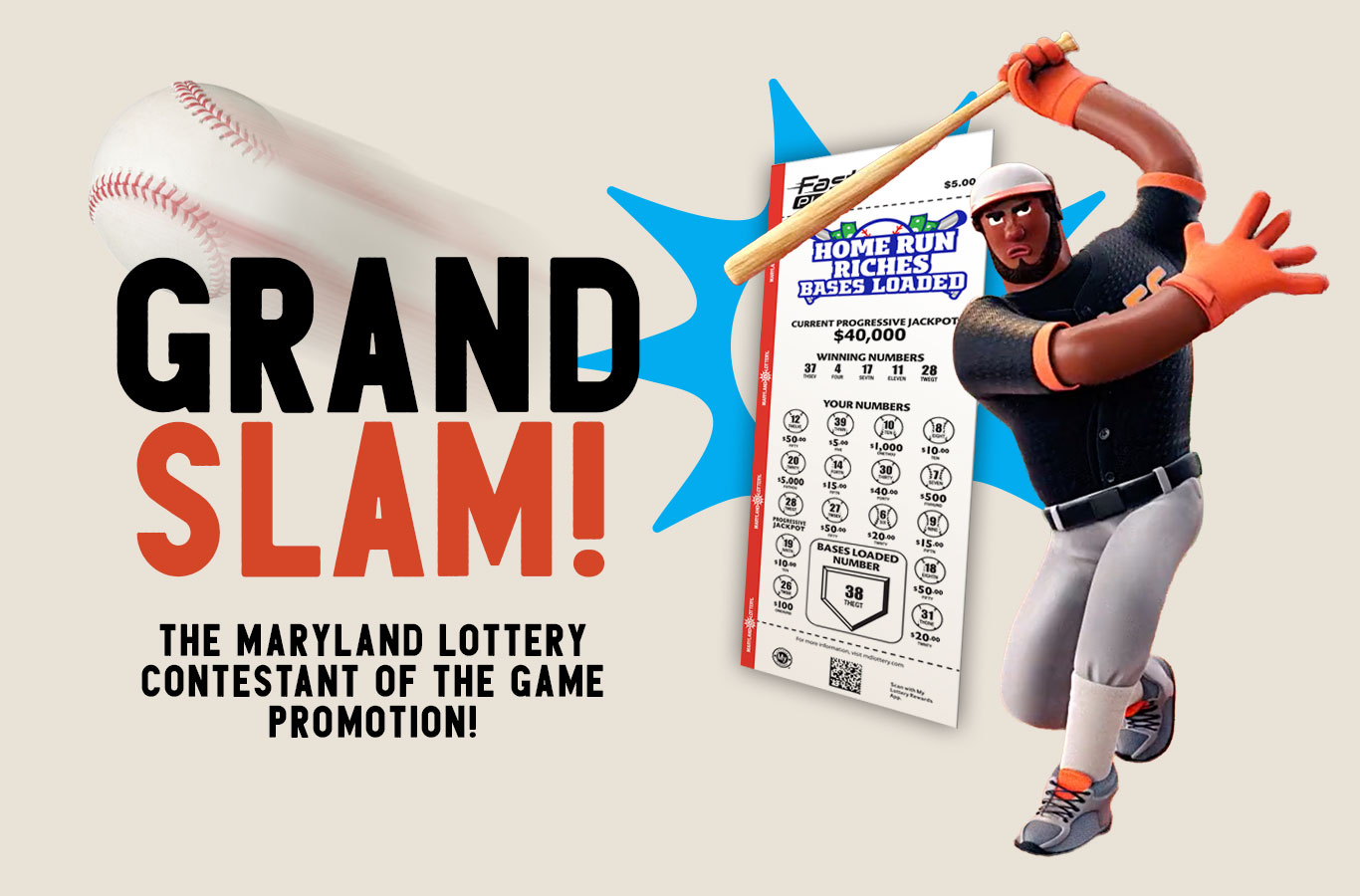 Your chance to turn Orioles™ home runs into cash as the Maryland Lottery Contestant of the Game!