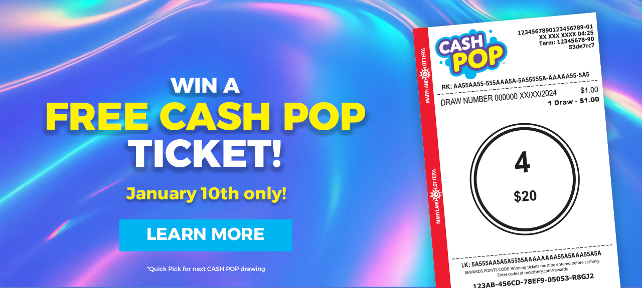 Win a free CASH POP ticket! January 10th only!