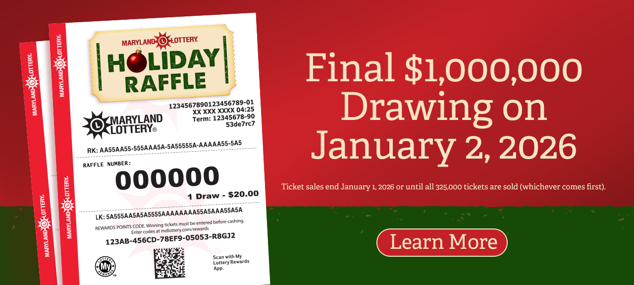 Final drawing on 1/2/2026 for $1,000,000.