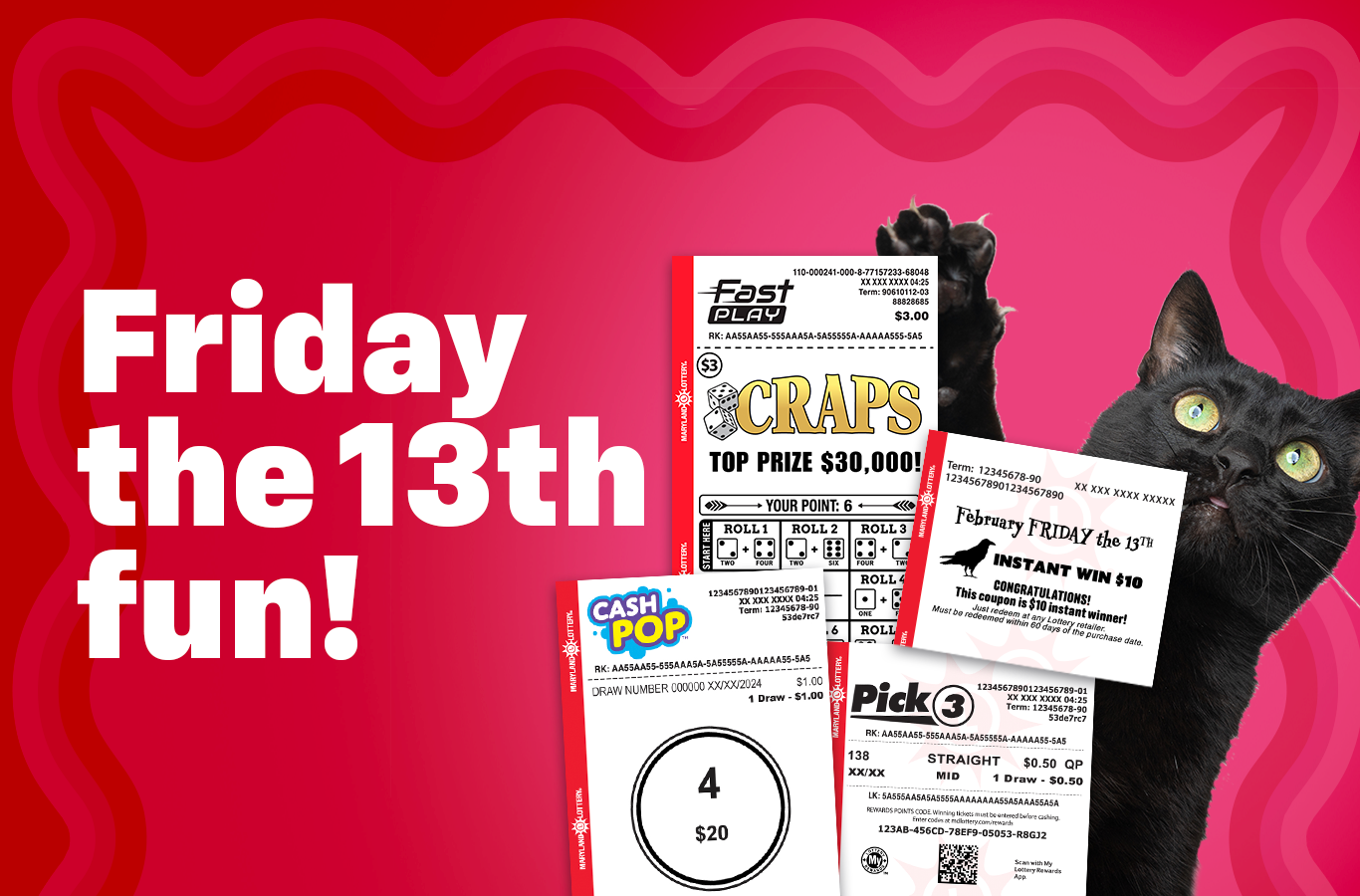 Play any terminal game on Friday, June 13th, and you could win an extra $5 or $10!