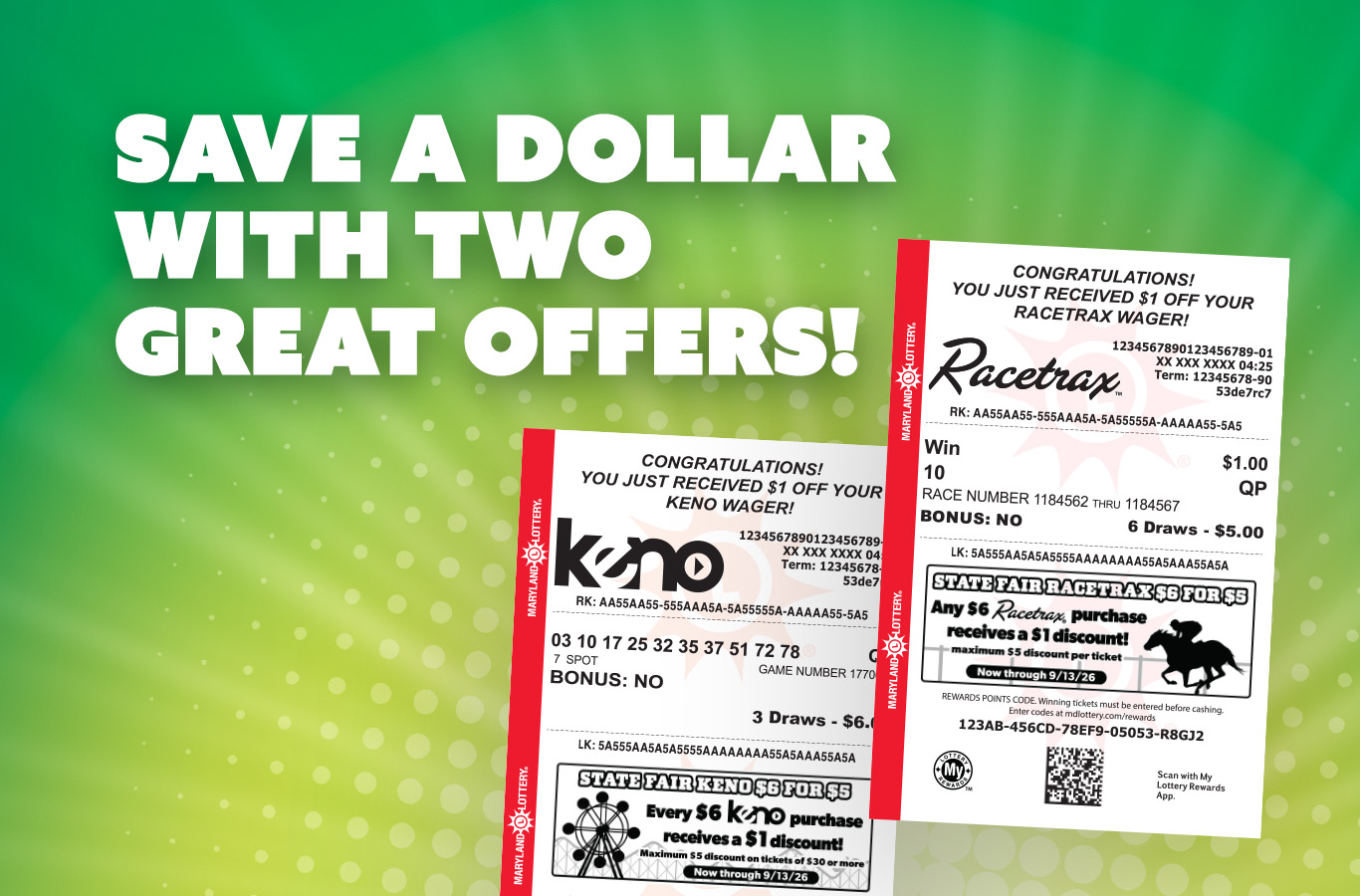 For one day only on May 5 from 3-8 P.M., purchase any draw game and you could win a FREE $3 Slingo FAST PLAY ticket!