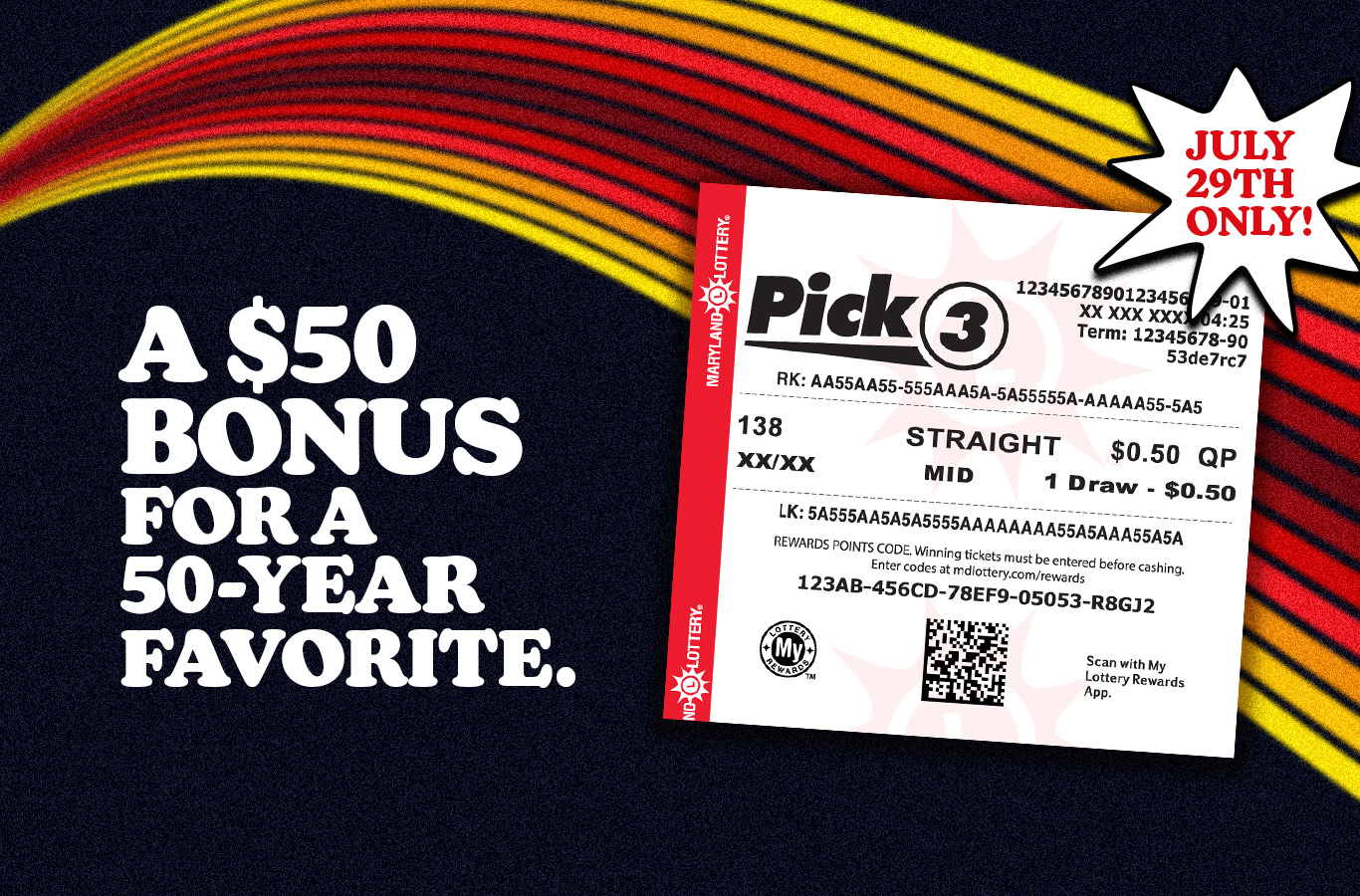 For one day only on May 5 from 3-8 P.M., purchase any draw game and you could win a FREE $3 Slingo FAST PLAY ticket!